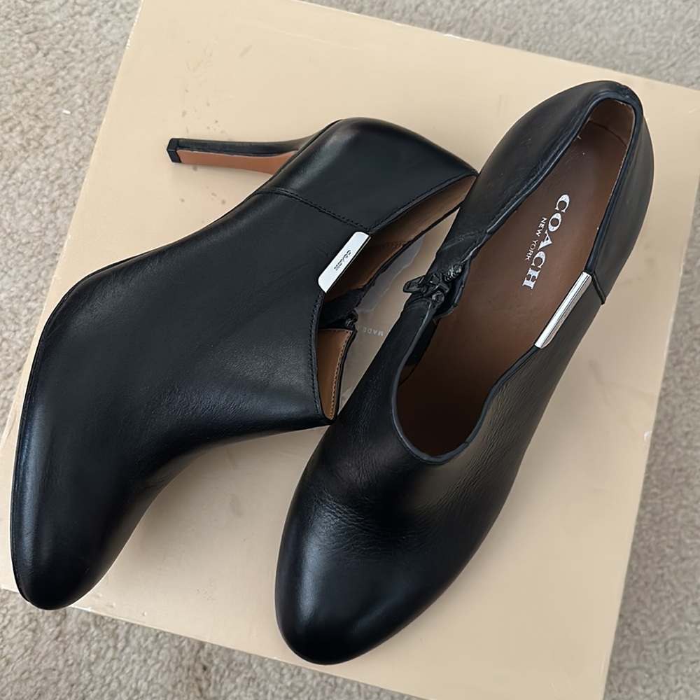 Coach Women's Black Leather Ankle Boots